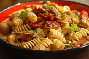 fusilli-sausage